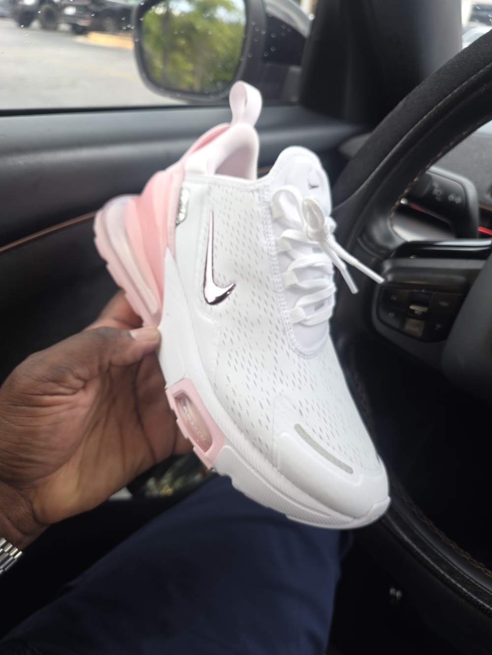 Nike Women’s Air 270 White & Pink Athletic Sneakers - Picture 3 of 3